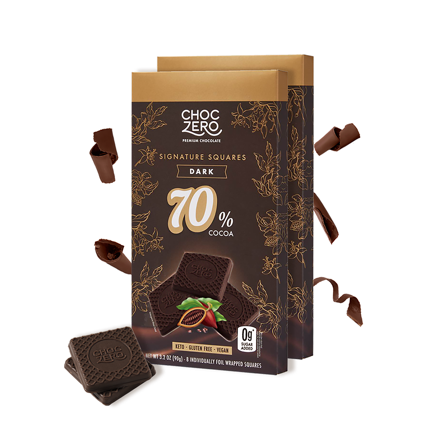 Keto 70% Dark Chocolate Squares | Sugar Free, Vegan and Low Carb