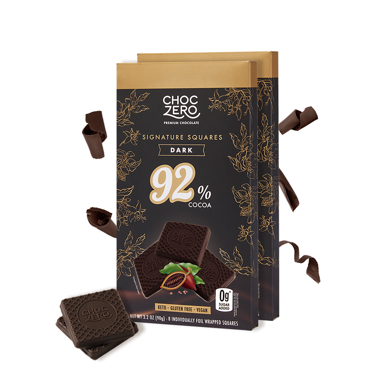 Keto 92% Sugar Free Dark Chocolate Squares | Sugar Free and Low Keto 92% Sugar Free Dark Chocolate Squares | Sugar Free and Low
