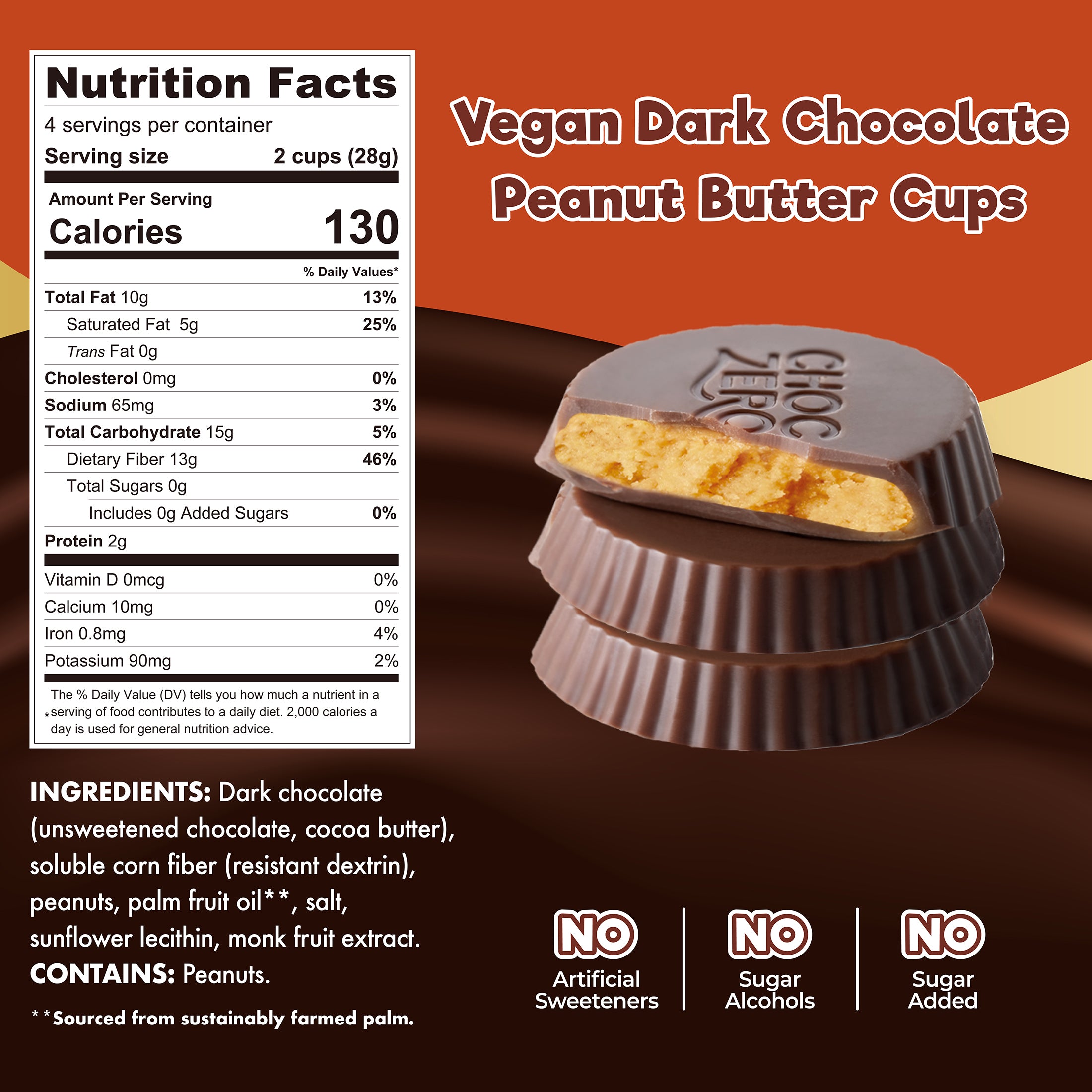 Sugar Free Dark Chocolate Peanut Butter Cups - Keto, Low Carb