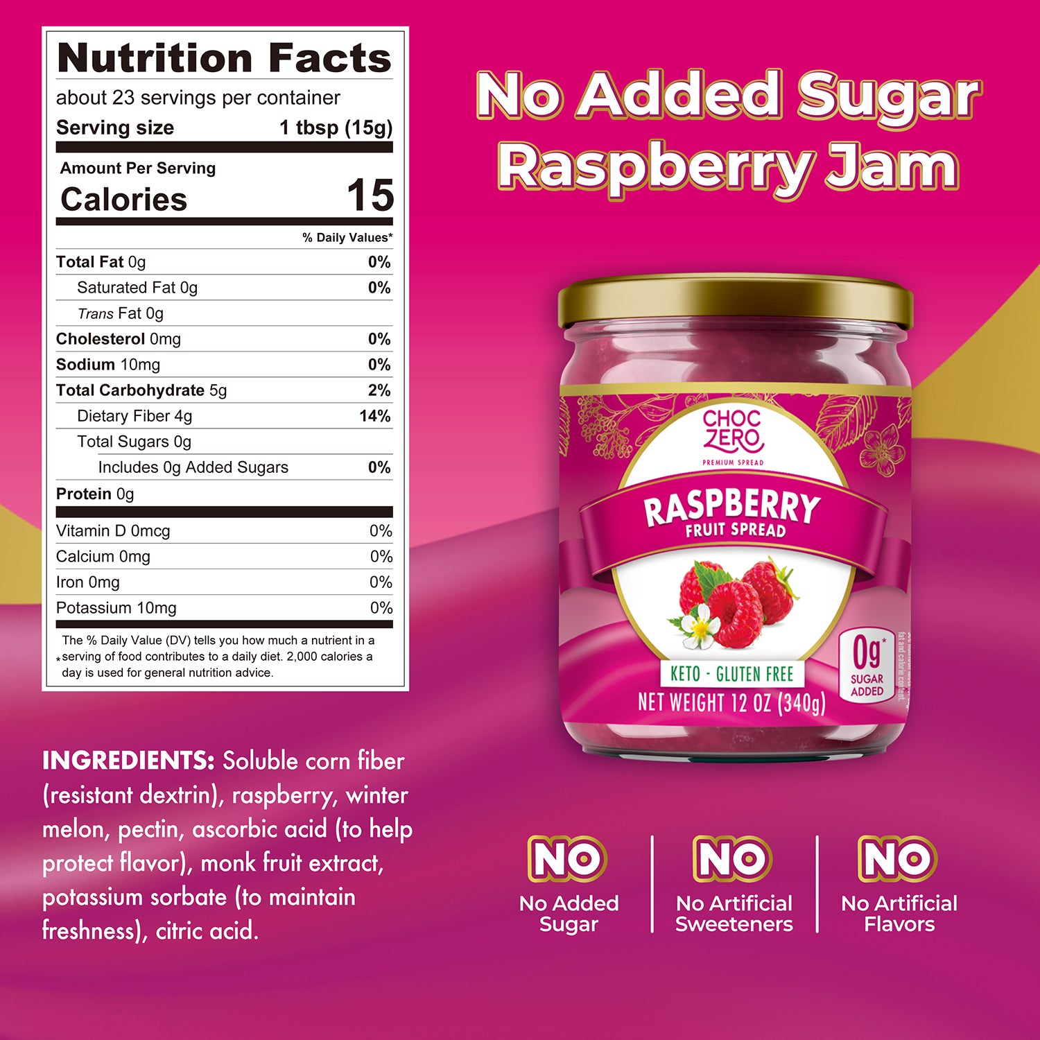 Keto Raspberry Jam Preserves - Sugar Free Fruit Spread – ChocZero