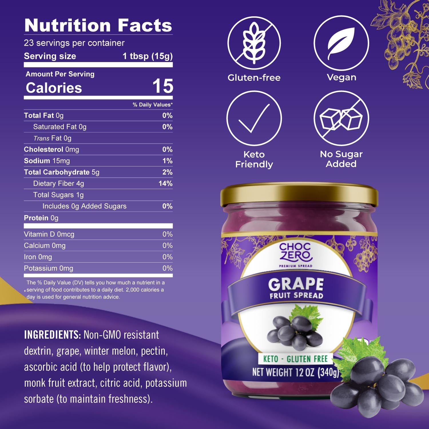 Keto Grape Jelly Preserves - Sugar Free Concord Jam – ChocZero