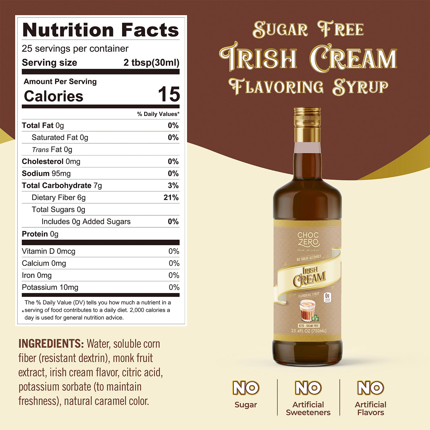 Sugar Free Irish Cream Coffee Syrup - Keto Friendly, Gluten Free