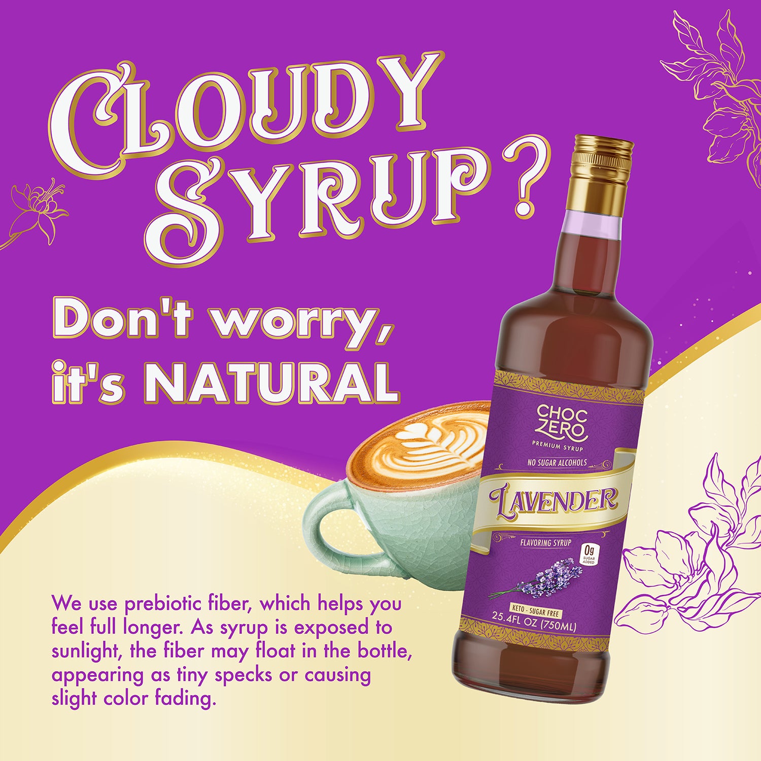 Sugar Free Lavender Coffee Syrup - Keto Friendly, Gluten Free