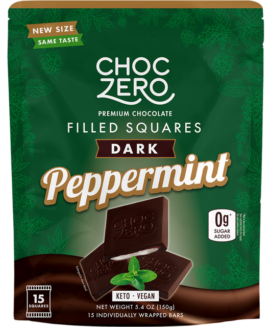 Vegan Dark Chocolate Peppermint Filled Squares