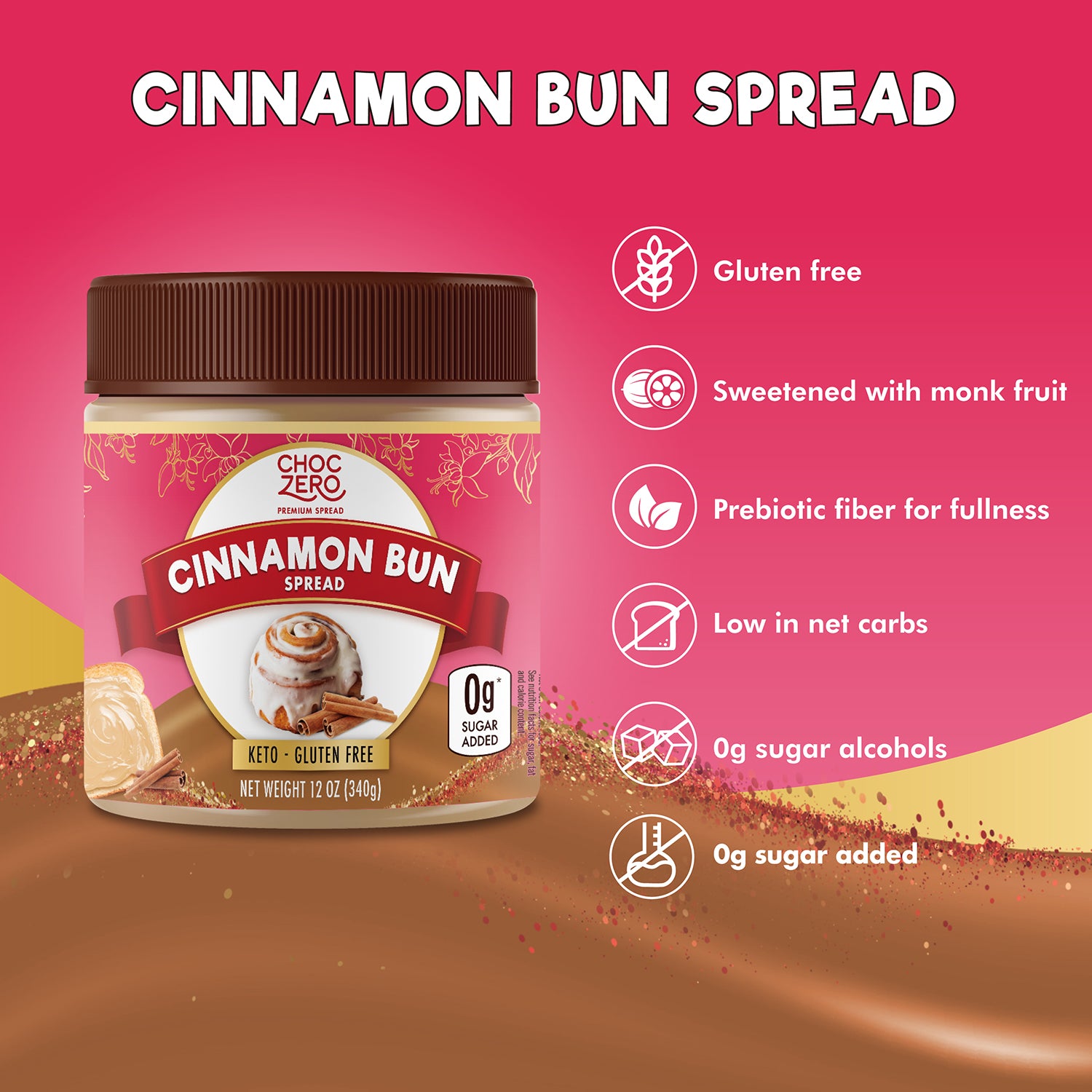 No Sugar Added Cinnamon Bun Spread - Keto Friendly, Gluten Free