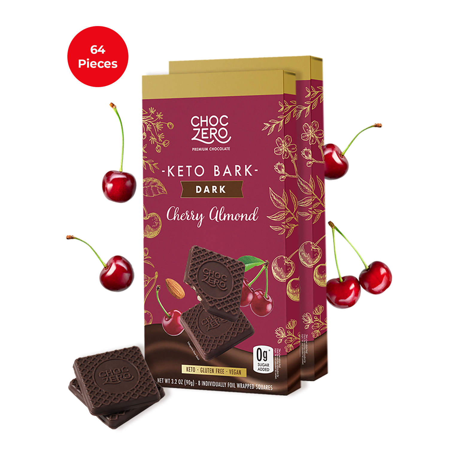 Dark Chocolate Cherry Almond Keto Bark - Vegan, Gluten Free – ChocZero