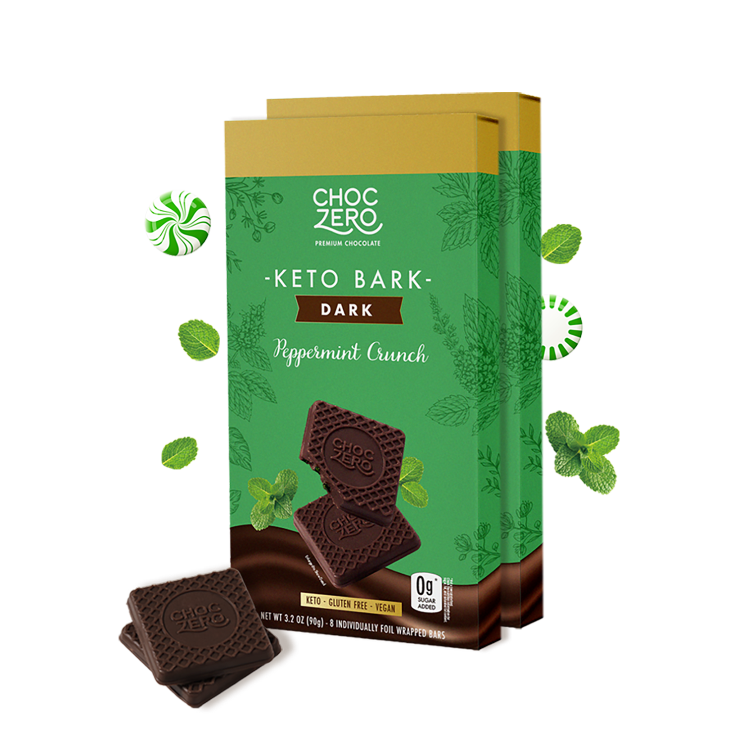 Dark Chocolate Peppermint Bark Sugar Free, Low Carb – ChocZero
