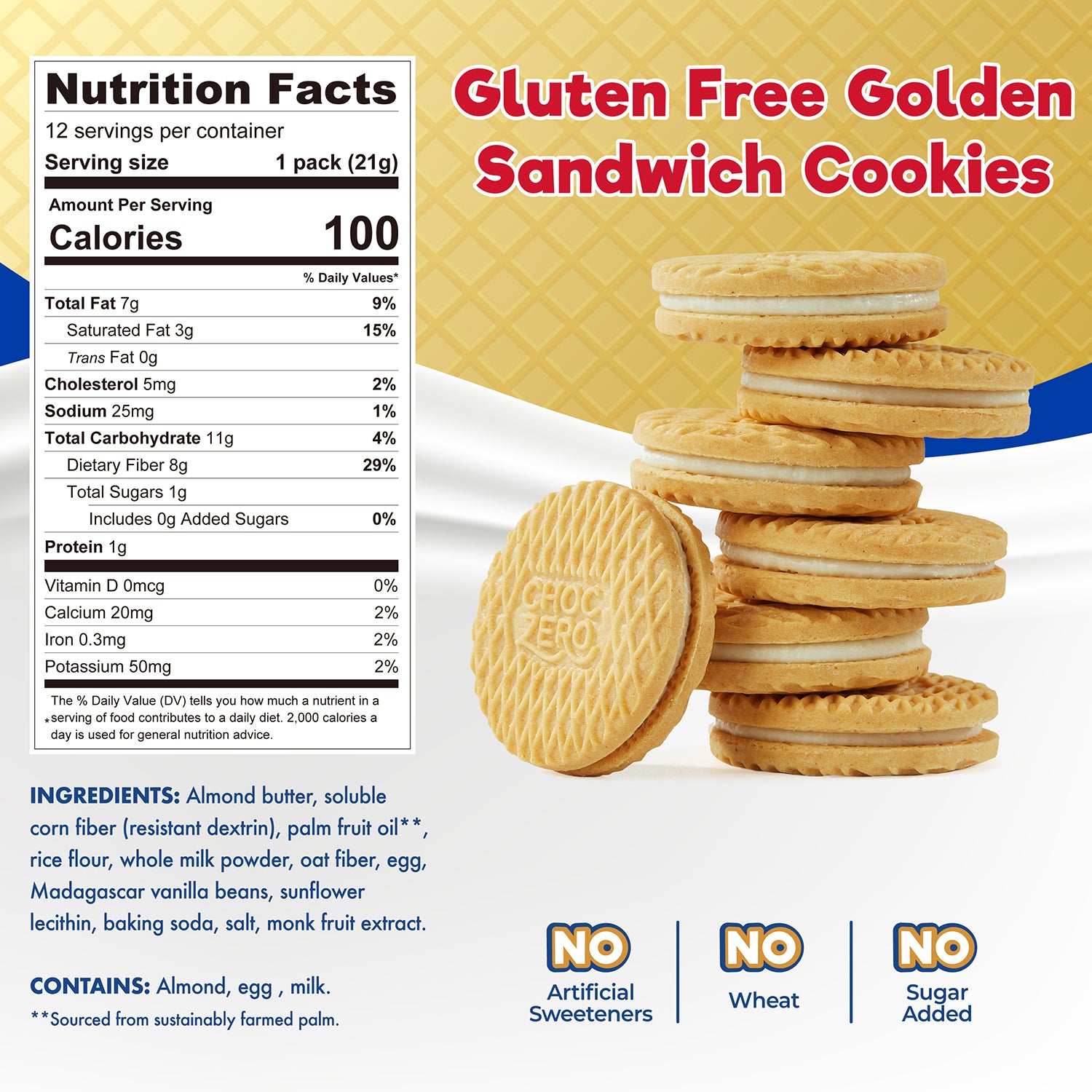 Gluten Free Vanilla Sandwich Cookies - Keto Golden Dunkies
