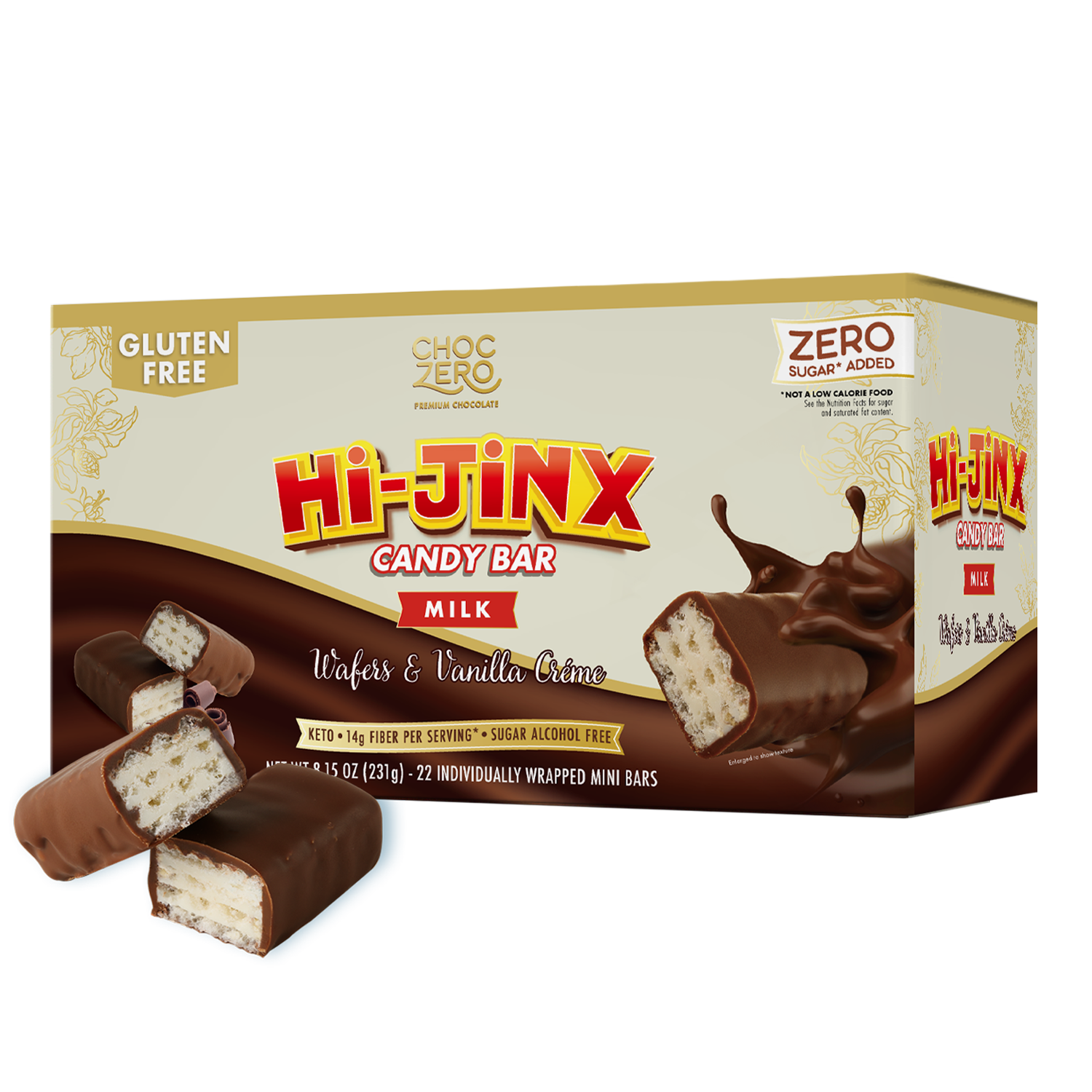 No Sugar Added Milk Chocolate Wafer Candy Bars – Hi-Jinx Bars