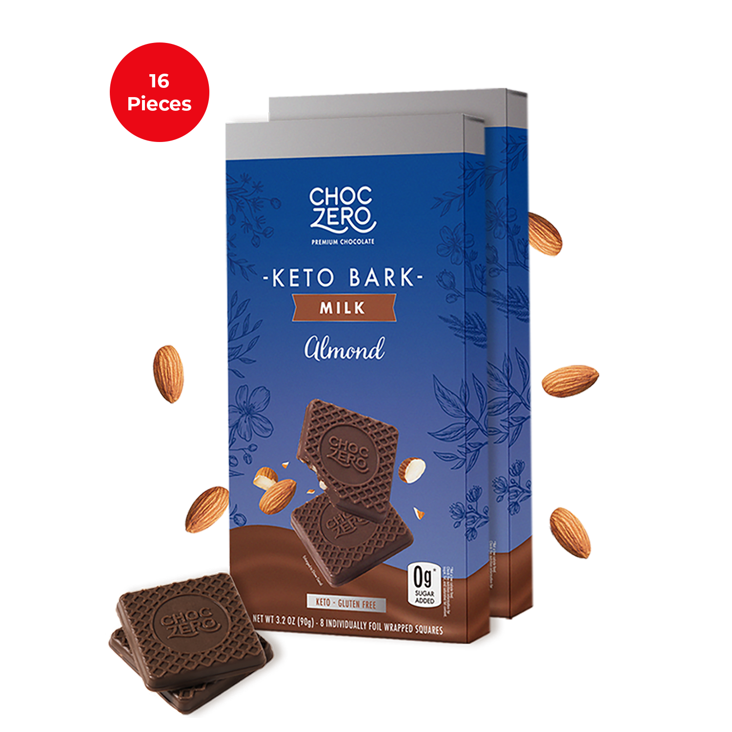 Milk Almond Chocolate Keto Bark - No Sugar Added, Low Carb – ChocZero