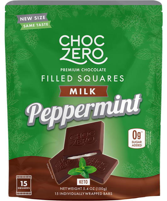 Milk Chocolate Peppermint Filled Squares