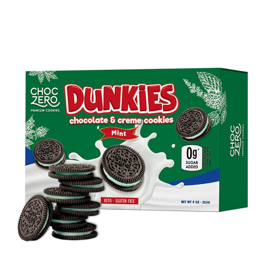 Dunkies Chocolate Mint Sandwich Cookies – ChocZero