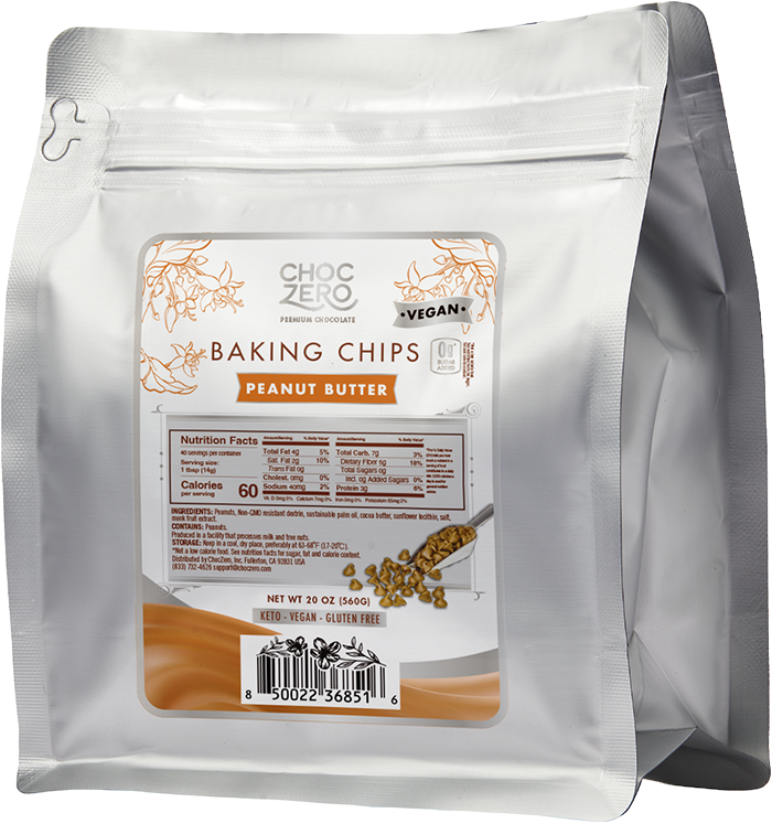 Peanut Butter Keto Baking Chips Sugar Free, Low Carb ChocZero