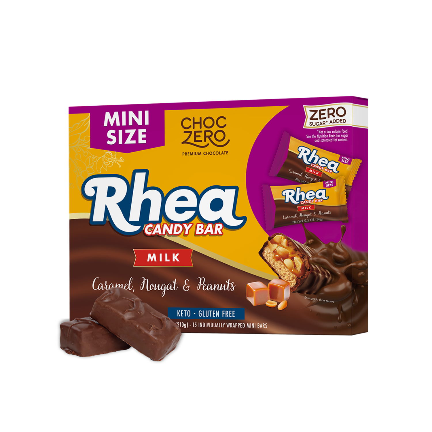 Mini Rhea Bars – No Sugar Added Candy Bars – ChocZero