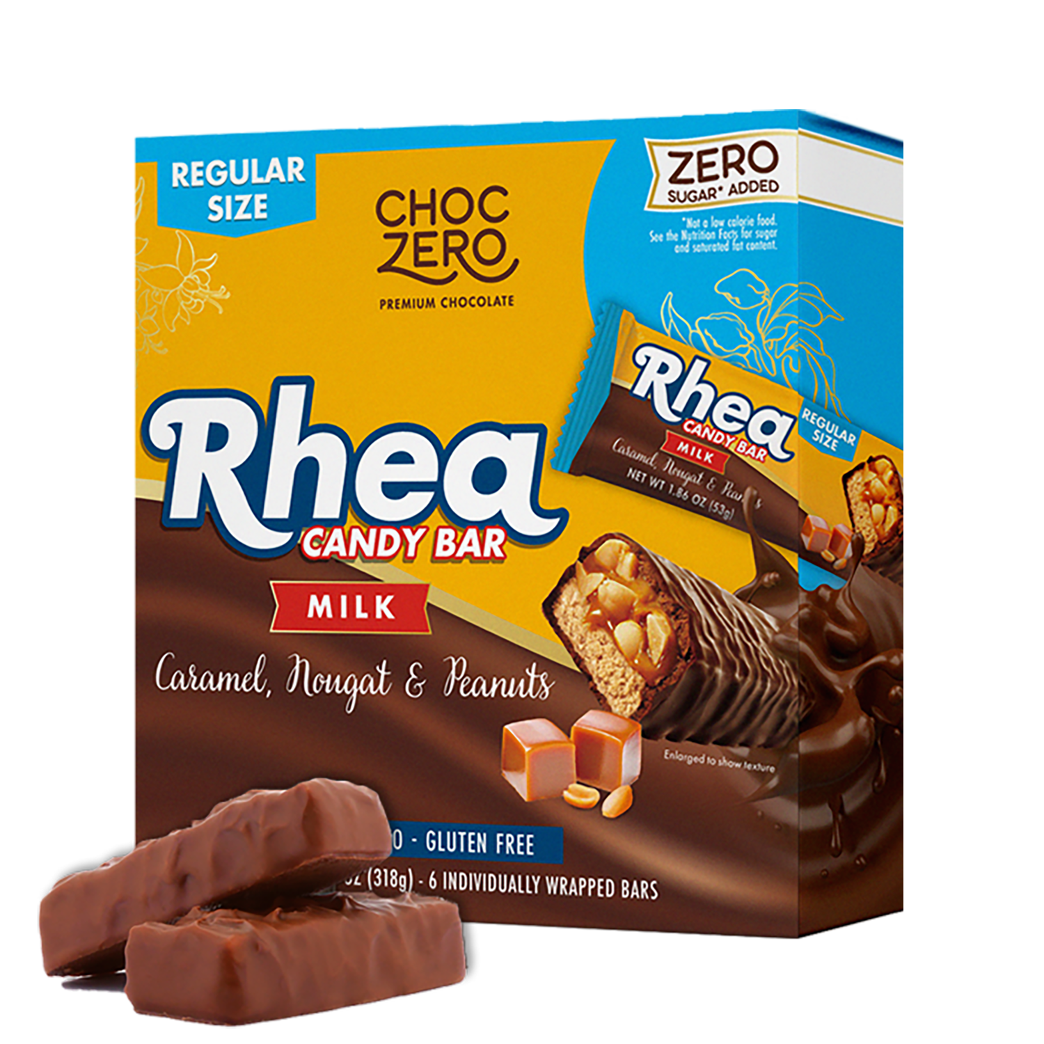 Keto Chocolate Caramel Candy Bar - Rhea Bars - Low Carb, Sugar