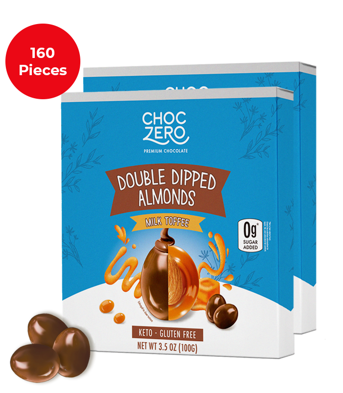Keto Milk Chocolate Covered Toffee Almonds - Sugar Free, Low Carb Keto Milk Chocolate Covered Toffee Almonds - Sugar Free, Low Carb