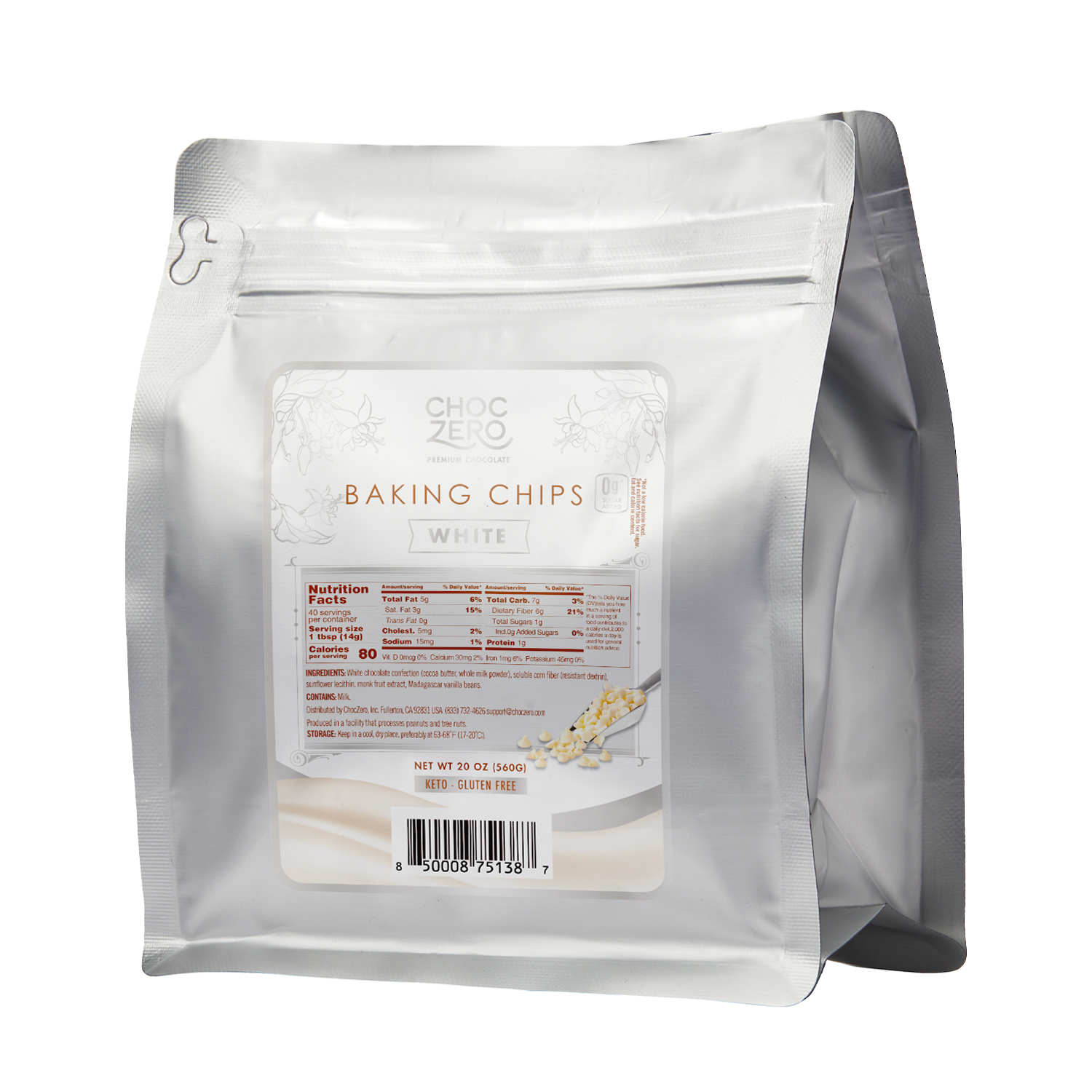 Sugar Free White Chocolate Chips - Keto Friendly, Low Carb – ChocZero