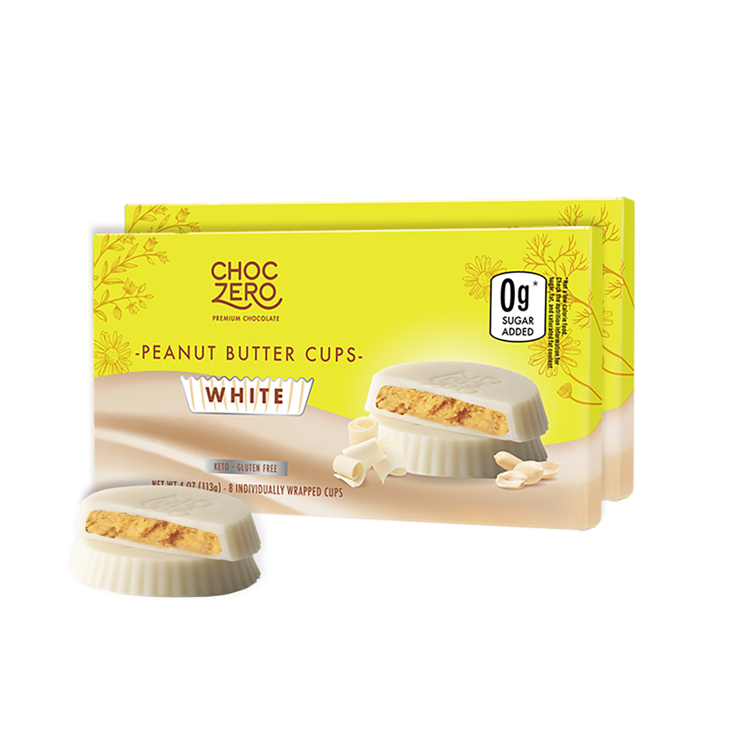 Keto White Chocolate Peanut Butter Cups - Sugar Free, Low Carb