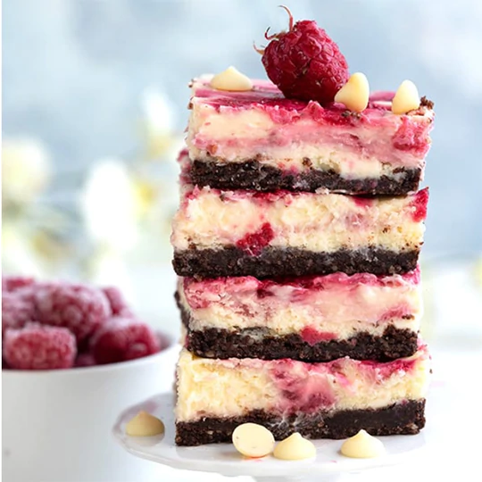 Keto White Chocolate Raspberry Cheesecake Bars