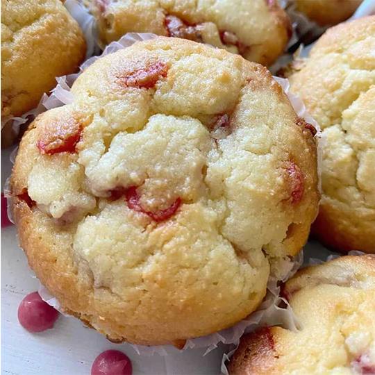 Low Carb Strawberries & Cream Muffins Made with Almond Flour