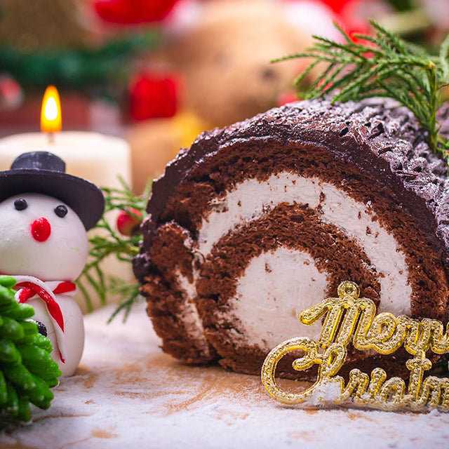 Keto Yule Chocolate Log Roulade