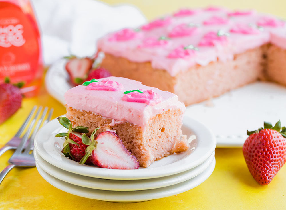 Keto Strawberry Cake with Sugar Free Frosting