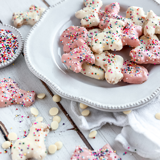 A plate of keto animal cookies