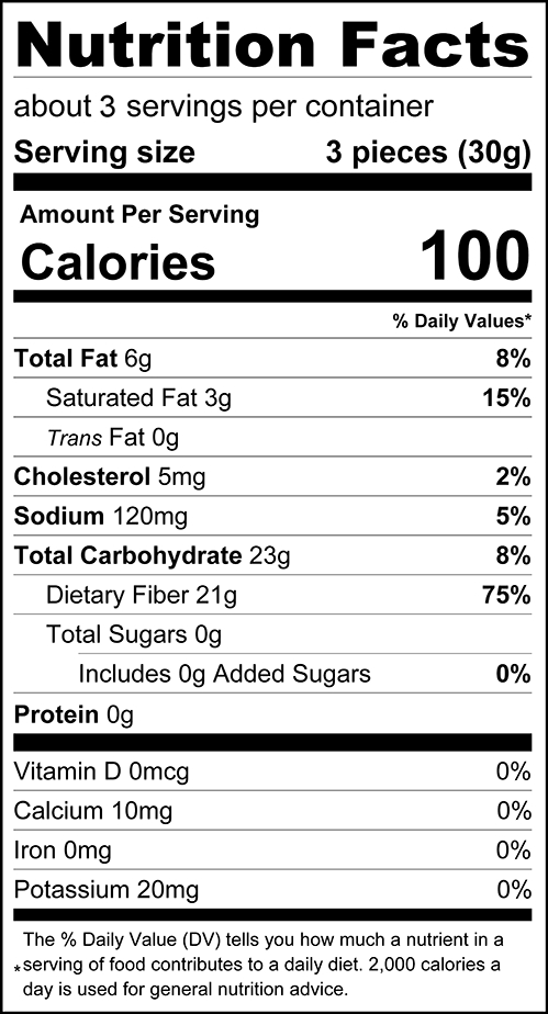 Sea Salt Caramels Nutrition Facts