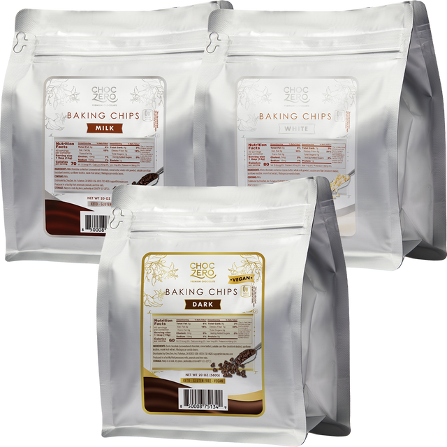 Chocolate Chips Variety Bundle - White, Milk & Dark Baking Chips 3-pack
