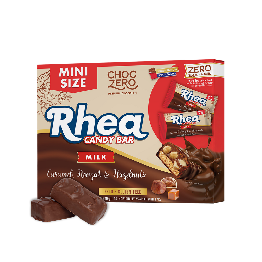 Mini Hazelnut Rhea Bars – No Sugar Added Candy Bars – ChocZero
