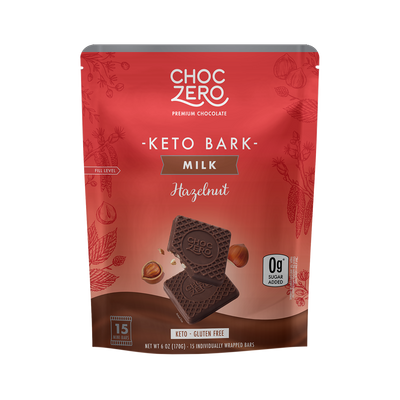 Milk Hazelnut Bark – No Sugar Added Chocolate (Bag) – ChocZero