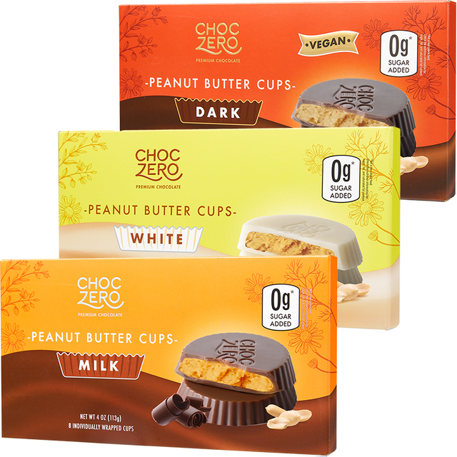 Peanut Butter Cup Variety Bundle - White, Milk, and Dark Chocolate
