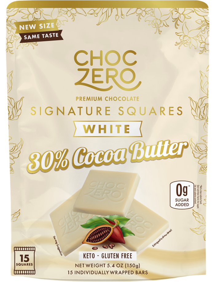 White Chocolate Squares - No Sugar Added, Low Carb