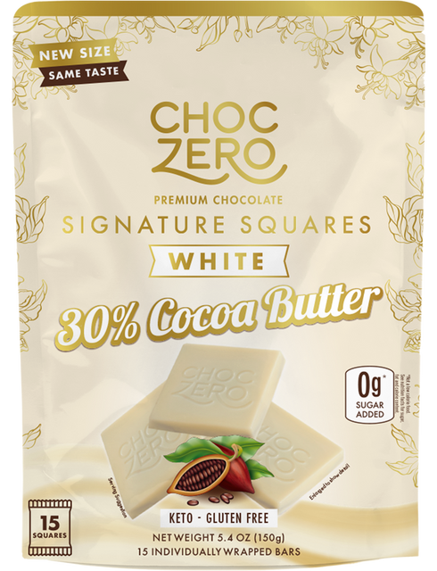 White Chocolate Squares - No Sugar Added, Low Carb