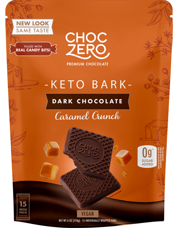Dark Chocolate Vegan Caramel Candy Keto Bark