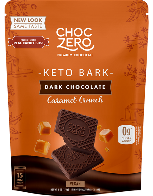 Dark Chocolate Vegan Caramel Candy Keto Bark